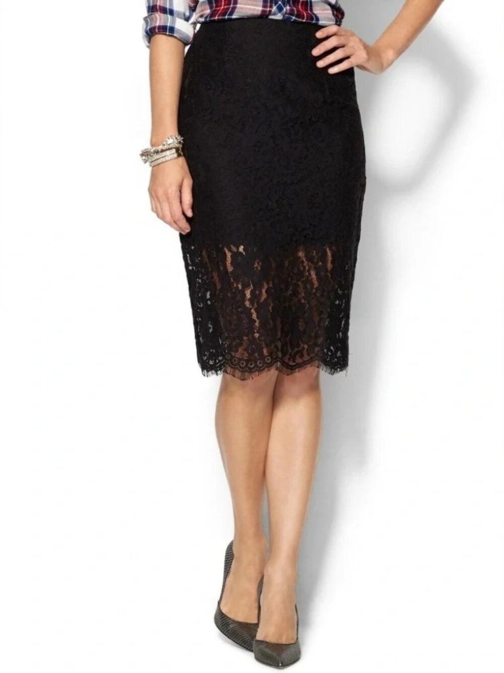 Keepsake Electric Lace Midi Skirt - Black Size  Large
